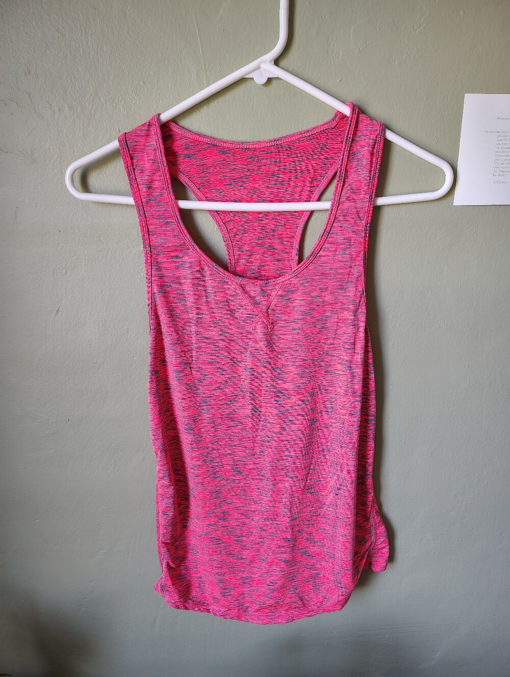 Women’s Medium Pink Space-Dye Racerback Activewear Tank Top
